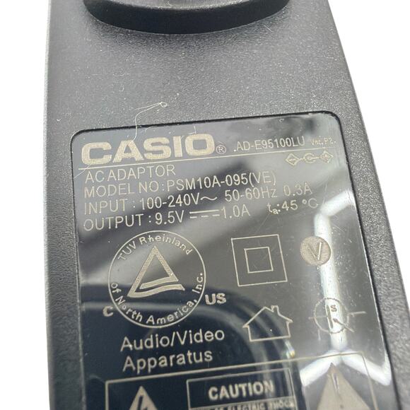 Casio AD-E95100LU 9.5V 1A Keyboard AC Adapter PSM10A-095(VE) - Picture 2 of 5